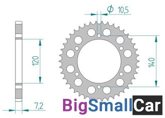 Звезда ведомая AFAM 17605-43 аллюминий (JTR498.43) - купить Елшанке