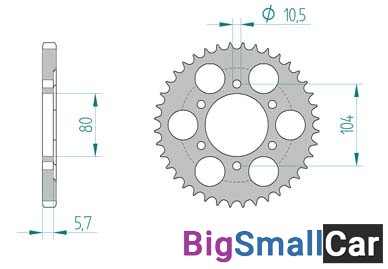 Звезда ведомая AFAM 17610-40 аллюминий (JTR1489.40) - купить Елшанке