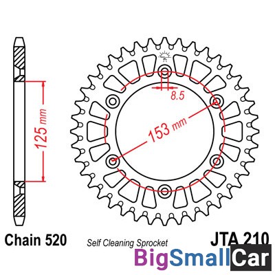 Звезда ведомая JT JTA210.51 аллюминий - купить Елшанке