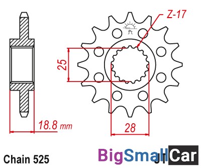 Звезда ведущая JT JTF704.17RB - купить Елшанке